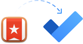 Image with an arrow pointing from the Wunderlist icon to the Microsoft To Do icon